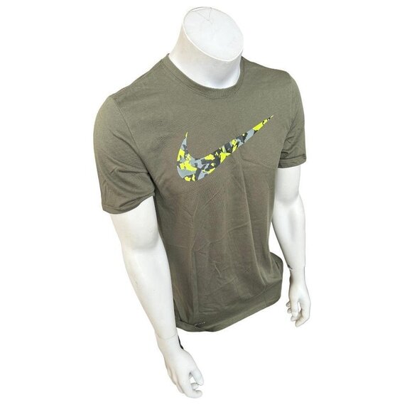 Nike Other - Nike Men's Dri Fit Camo Swoosh Slate Short Sleeve Shirt Athletic Cut Size Medium